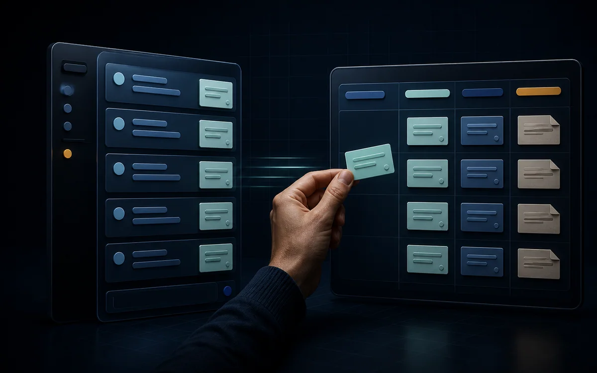 Message data being copied into a work system by hand